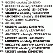 英数字フォントサンプル１