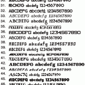 英数字フォントサンプル２